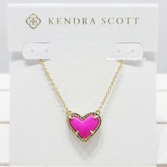 Kendra Scott Ari Heart Pink Magenta Magnesite Necklace 35$